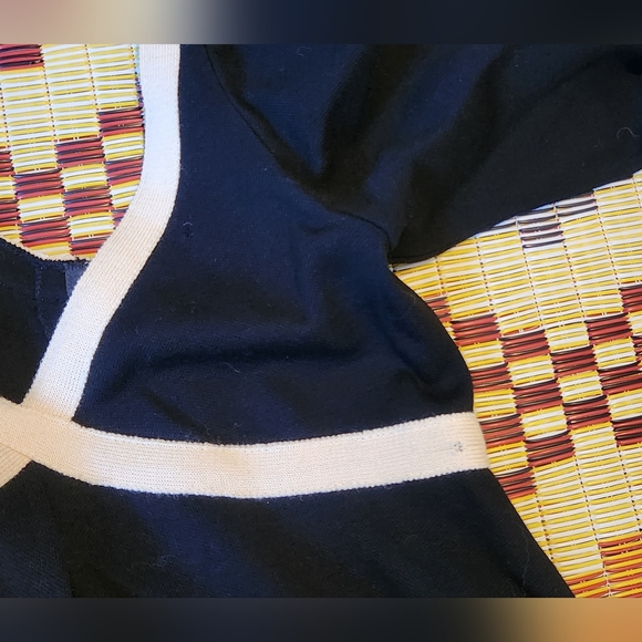 Rudi Gernreich VINTAGE L/S Sweater Dress. Sz 6. Black/Cream. - Picture 3 of 10